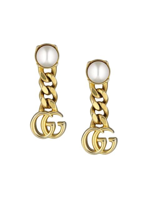 gucci pearl drop earrings.